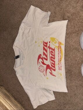Pizza Planet Kids' Graphic Tee - White with Red & Yellow Print